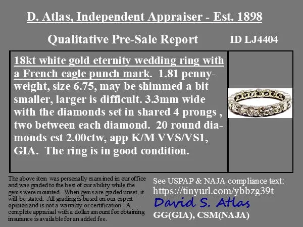2.00ctw Round Brilliant Cut Diamond Eternity Band French