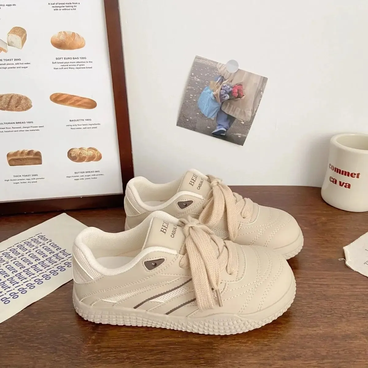 ADVBRIDGE  -  Korean Style Womens Casual Shoes Breathable Exercise Little White Platforms Shoes Ugly Cute Wear Resistant Sneaker Casual