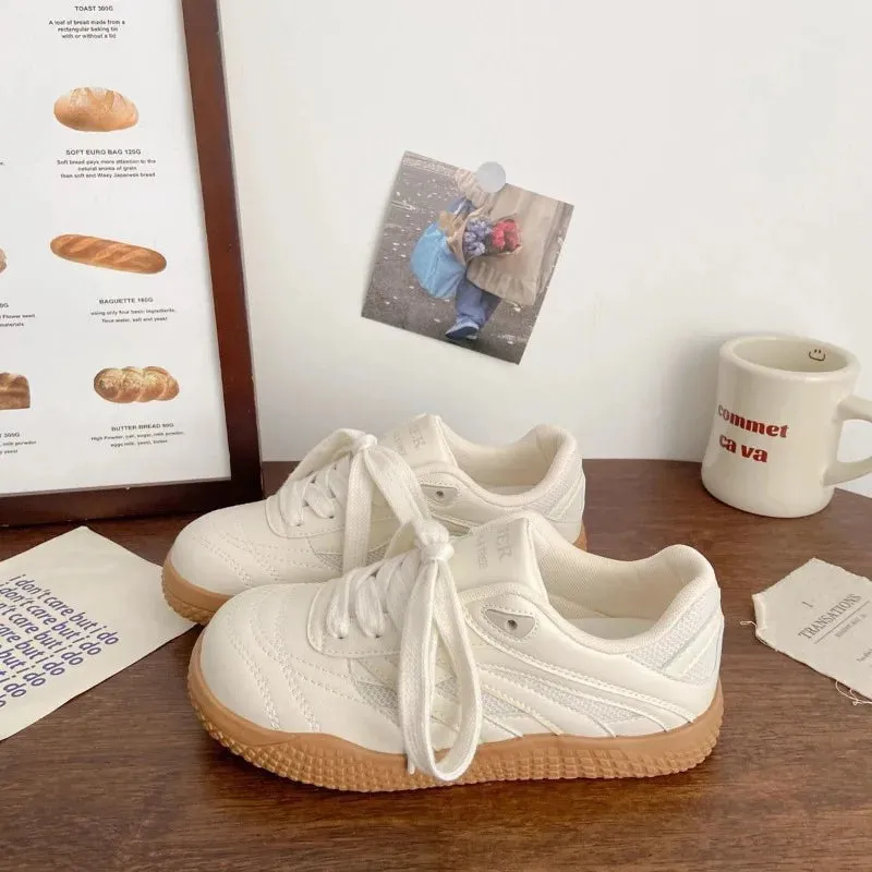 ADVBRIDGE  -  Korean Style Womens Casual Shoes Breathable Exercise Little White Platforms Shoes Ugly Cute Wear Resistant Sneaker Casual