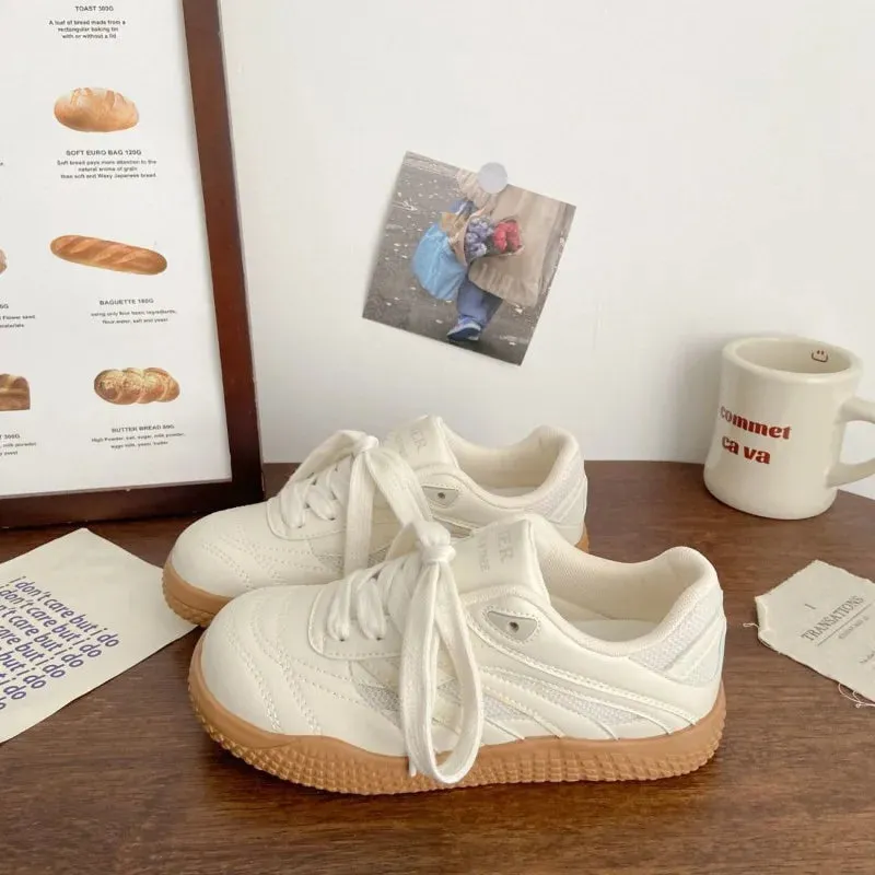 ADVBRIDGE  -  Korean Style Womens Casual Shoes Breathable Exercise Little White Platforms Shoes Ugly Cute Wear Resistant Sneaker Casual