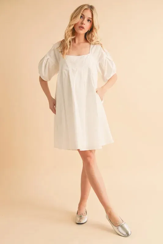 Aemi   Co Square Neck Babydoll Dress with Pockets