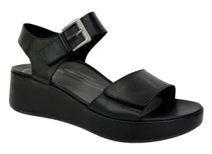 Aetrex Ariel Adjustable Quarter Strap Wedge Black
