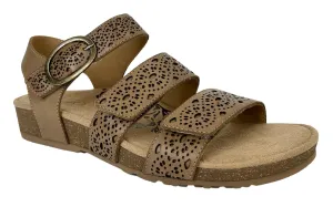 Aetrex Lilly Adjustable Quarter Strap Sandal Taupe Cutout