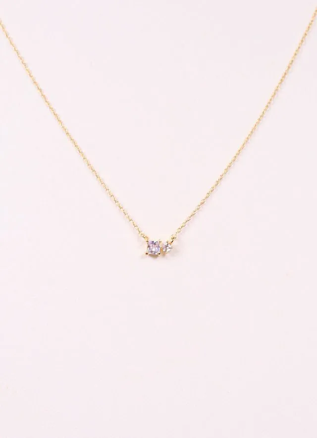 Affleck CZ Necklace Gold