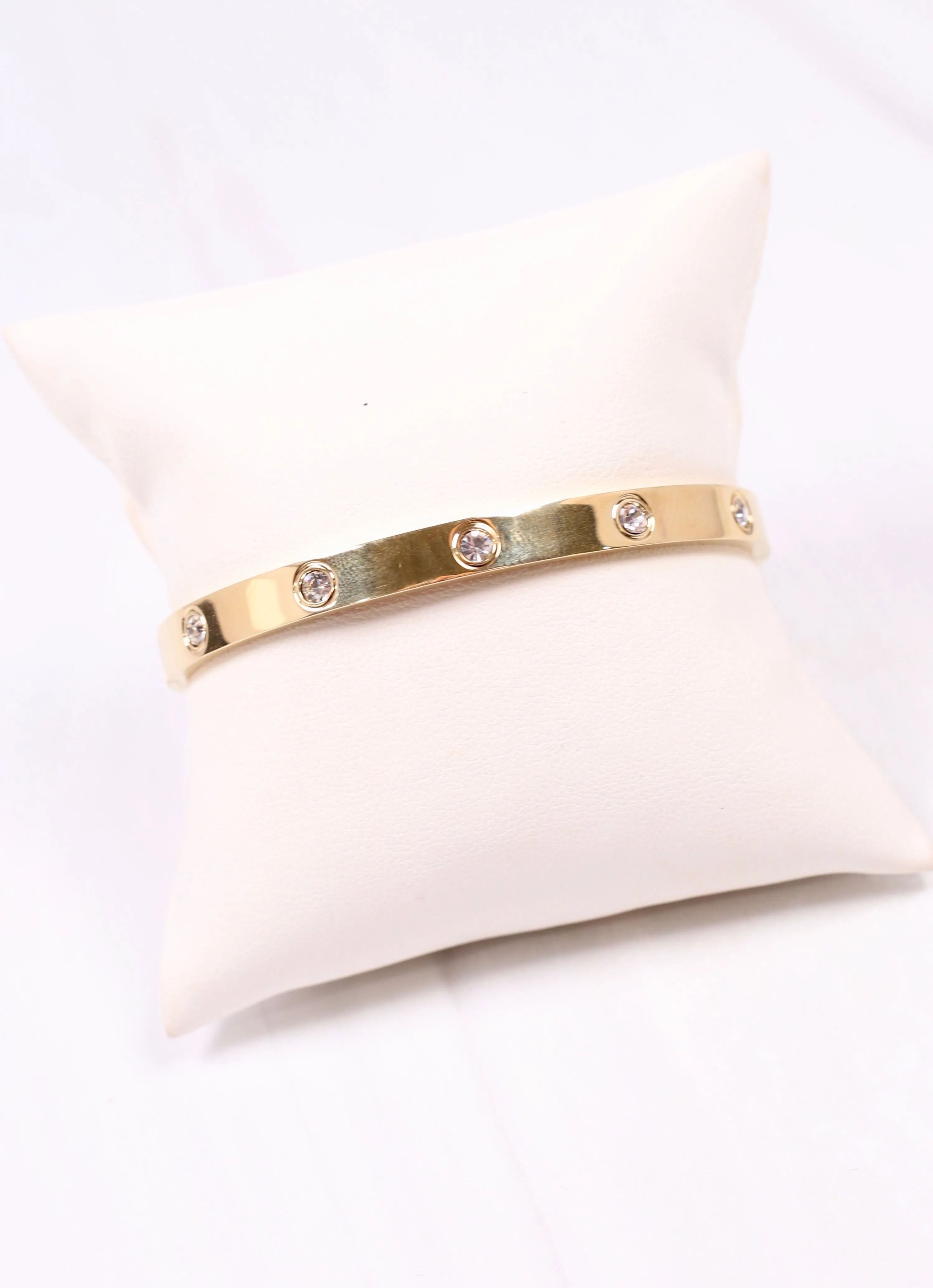 Almeria CZ Metal Bracelet Gold