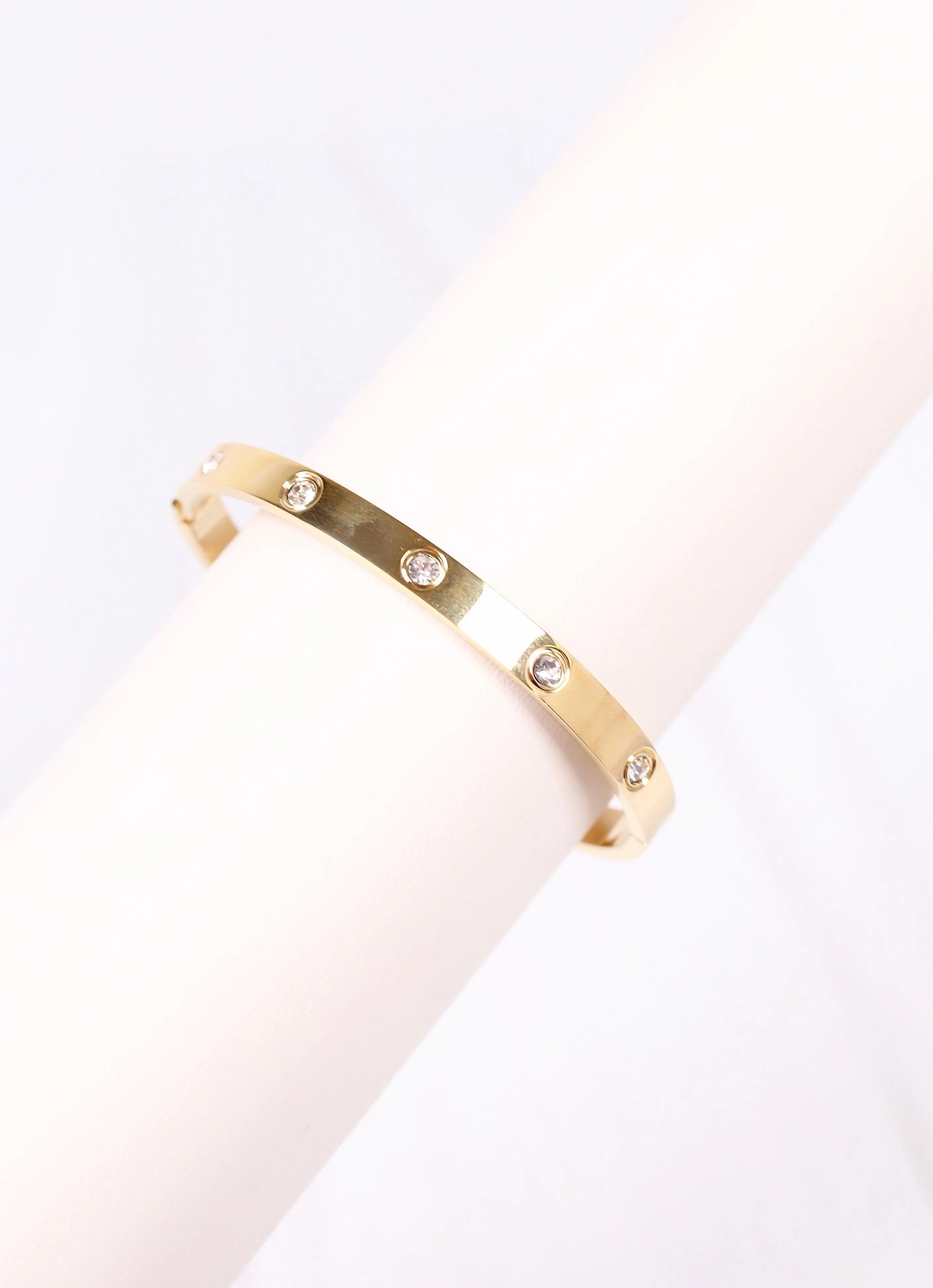 Almeria CZ Metal Bracelet Gold