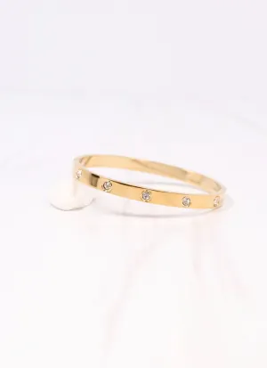 Almeria CZ Metal Bracelet Gold