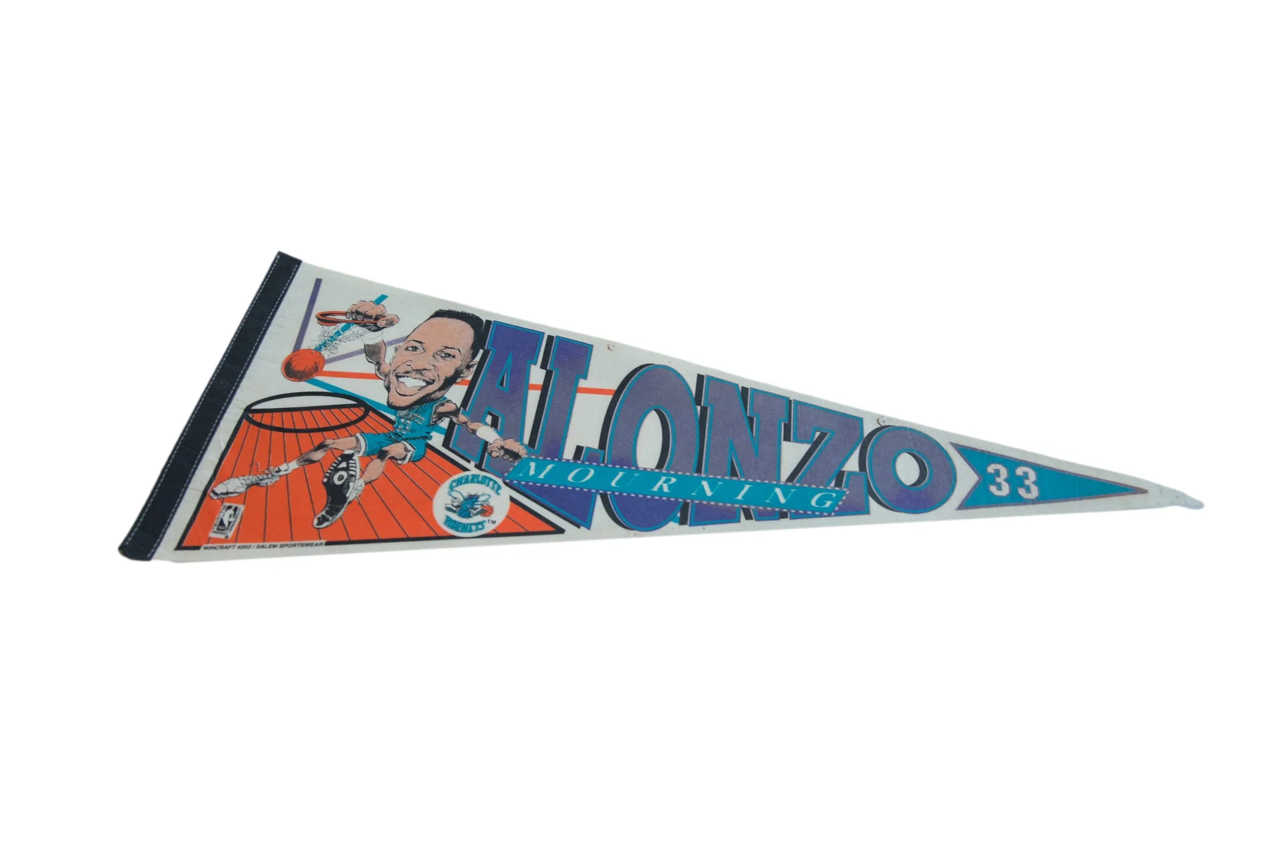 Alonzo Mourning Charlotte Hornets Felt Flag Pennant