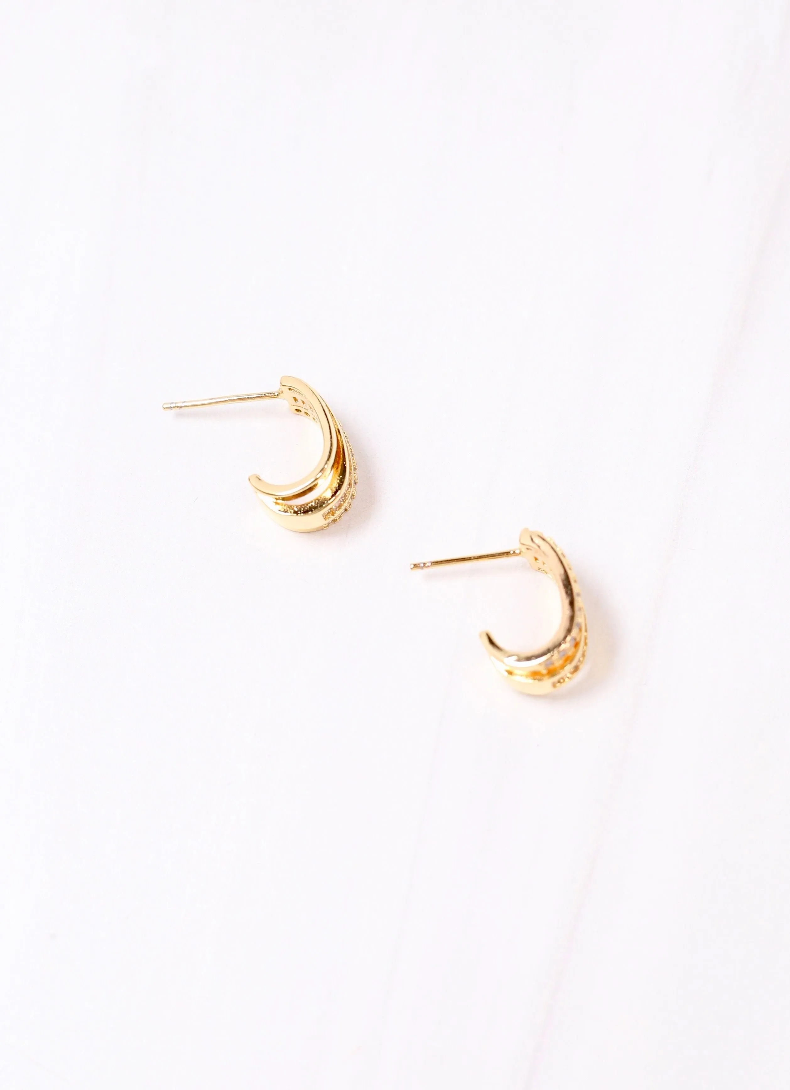Amico CZ Hoop Earring Gold