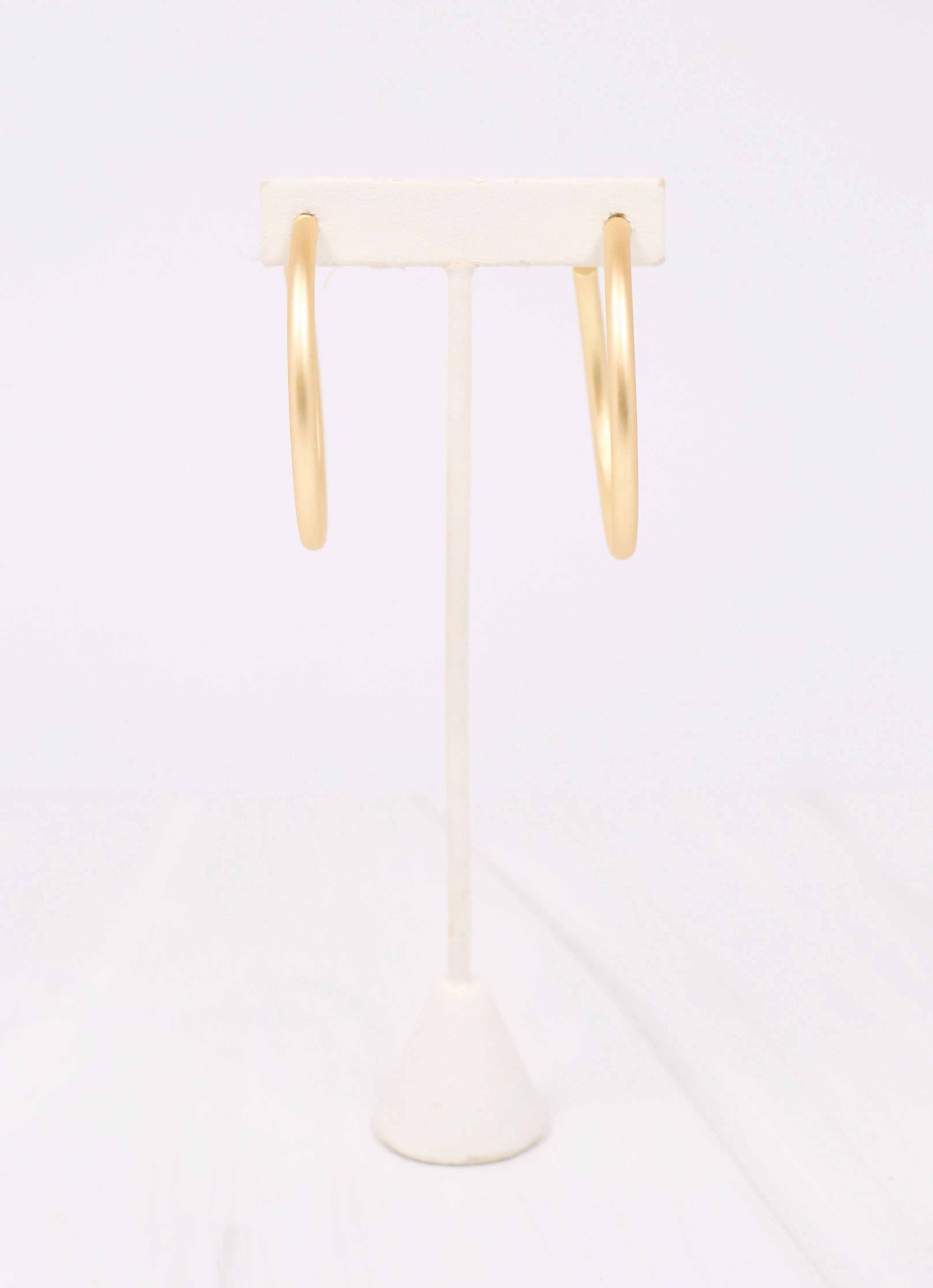 Arden Satin Hoop Earring Matte Gold