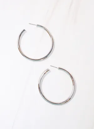 Arden Satin Hoop Earring SILVER