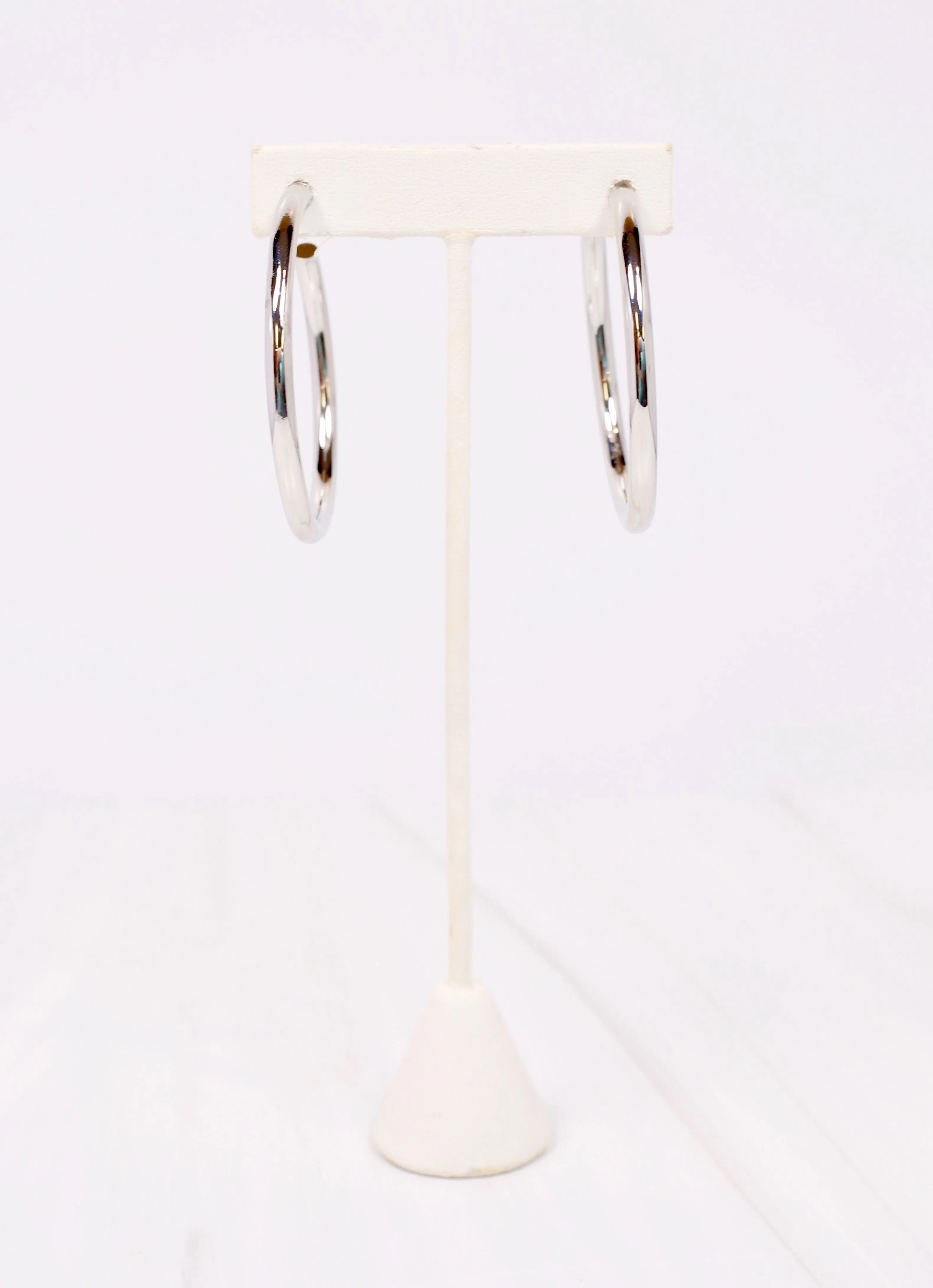 Arden Satin Hoop Earring SILVER