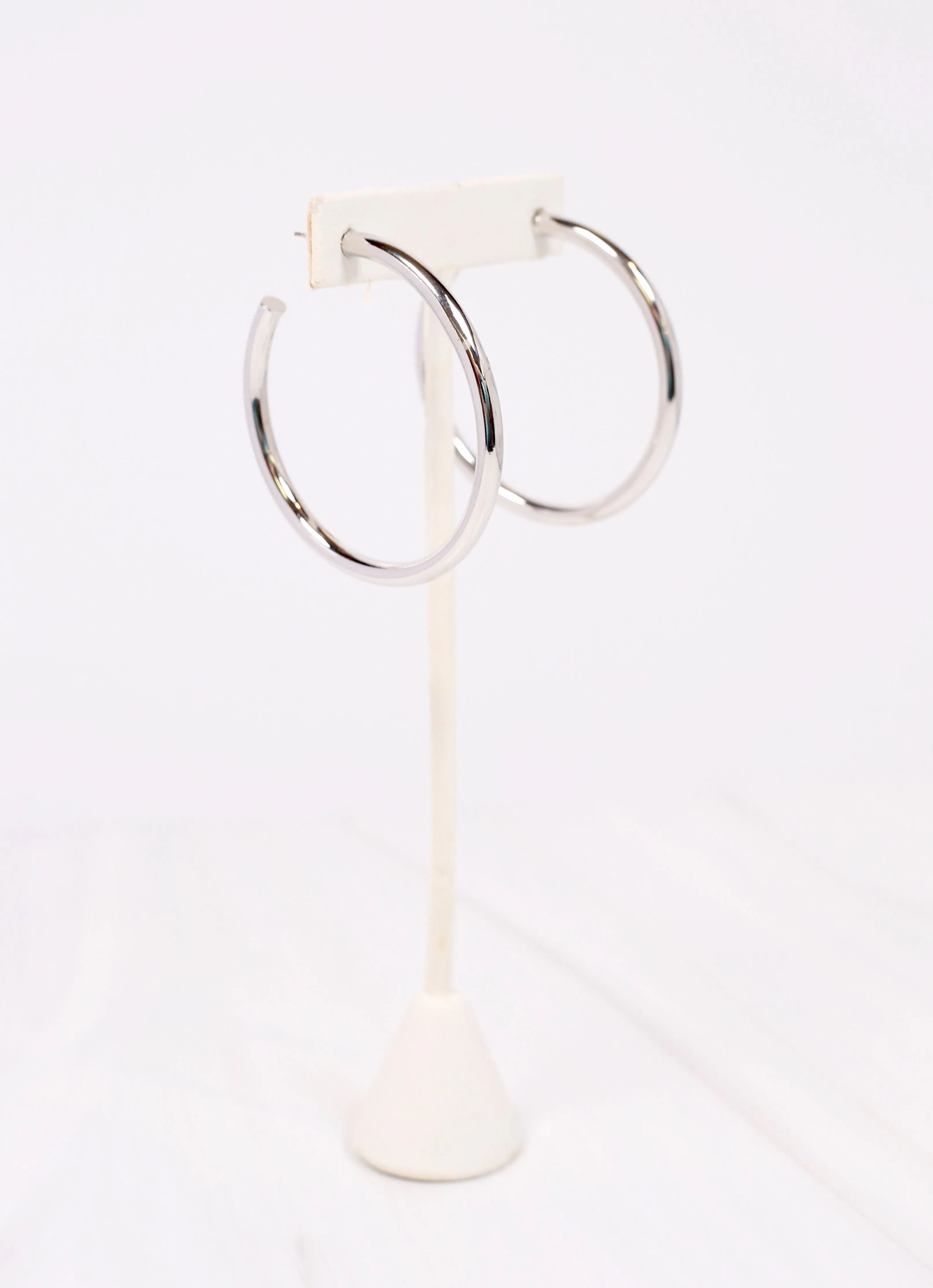 Arden Satin Hoop Earring SILVER