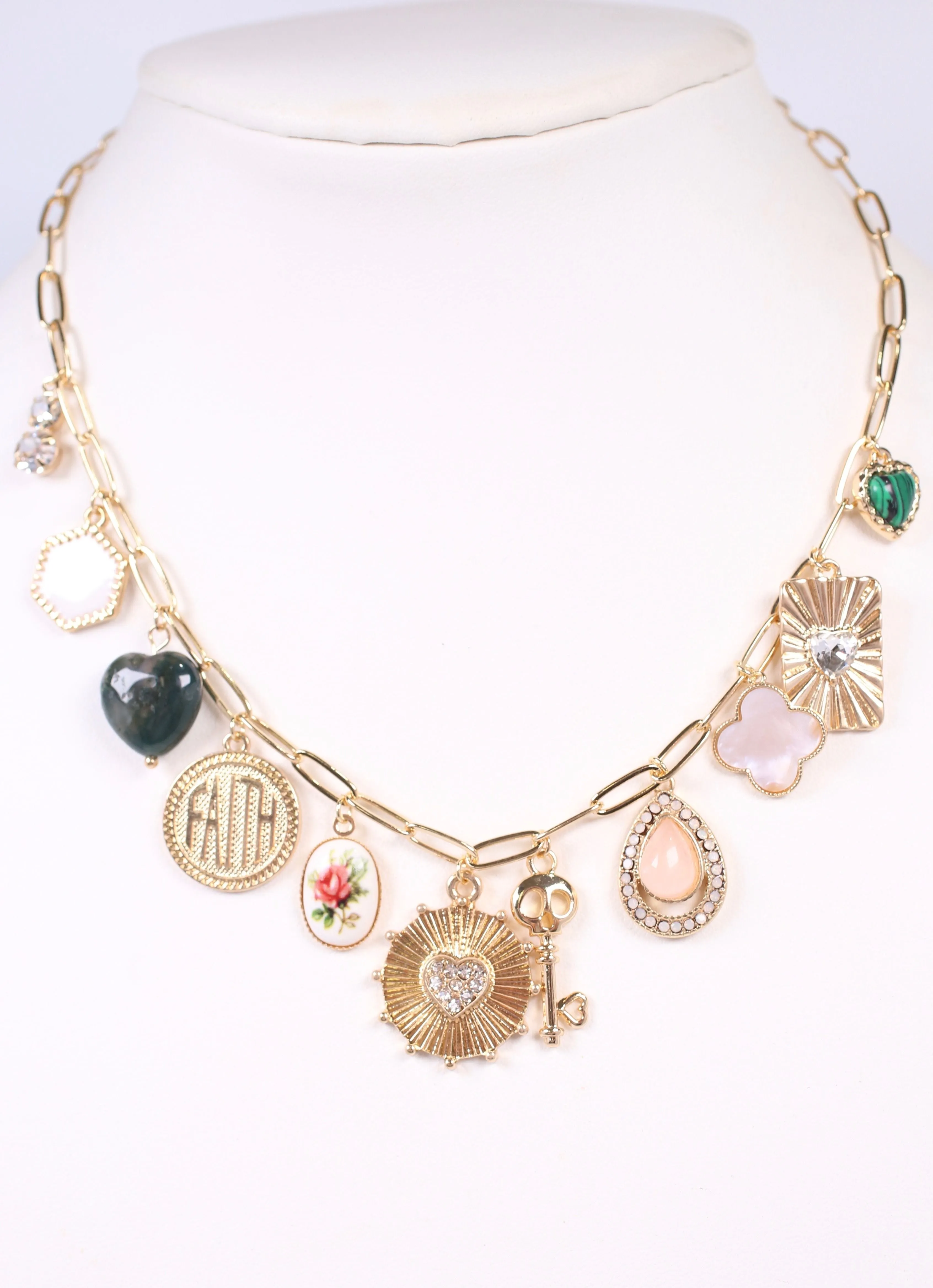 Aylett Charm Necklace Gold