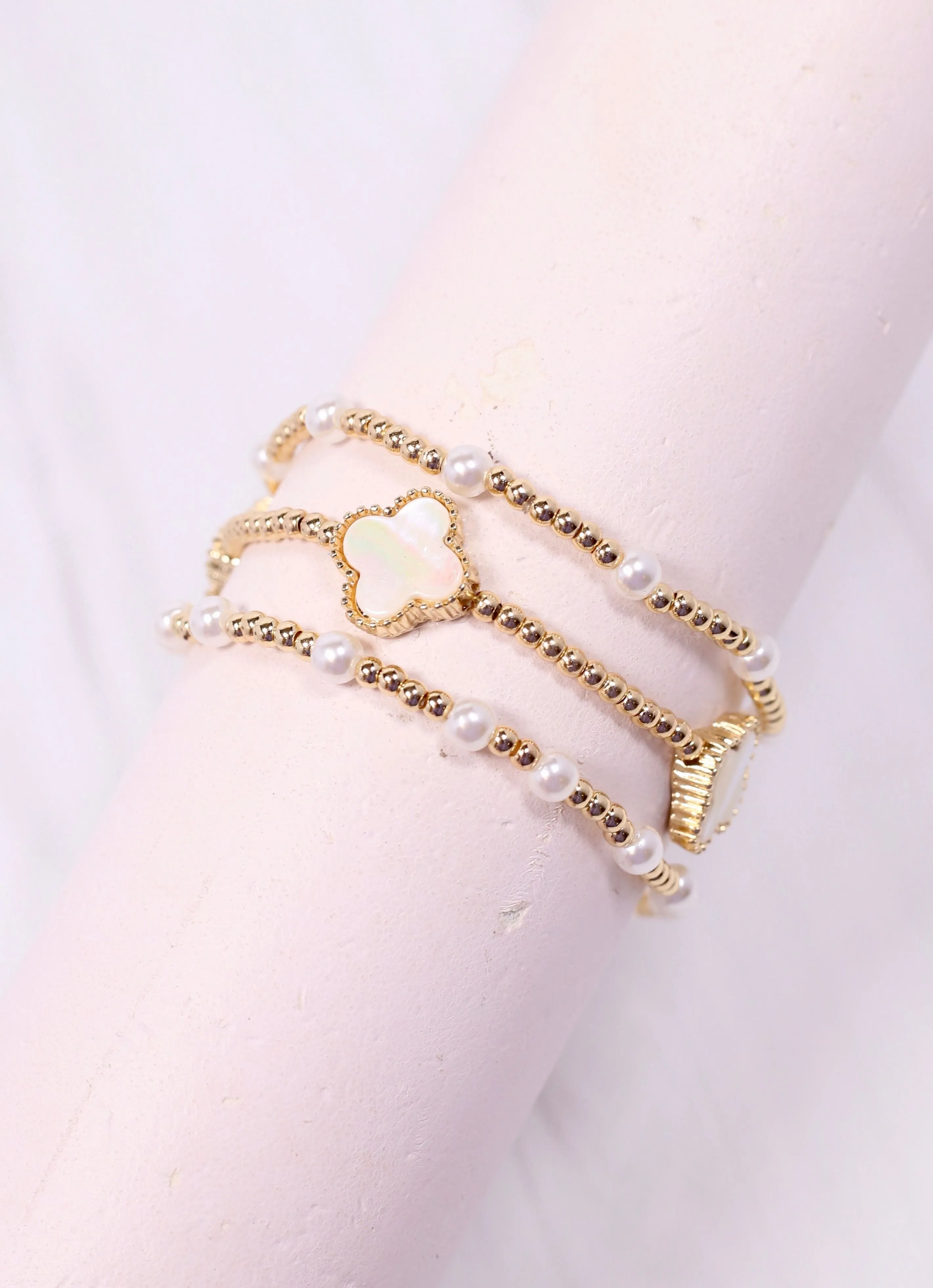 Barnes Clover Bracelet Set Gold
