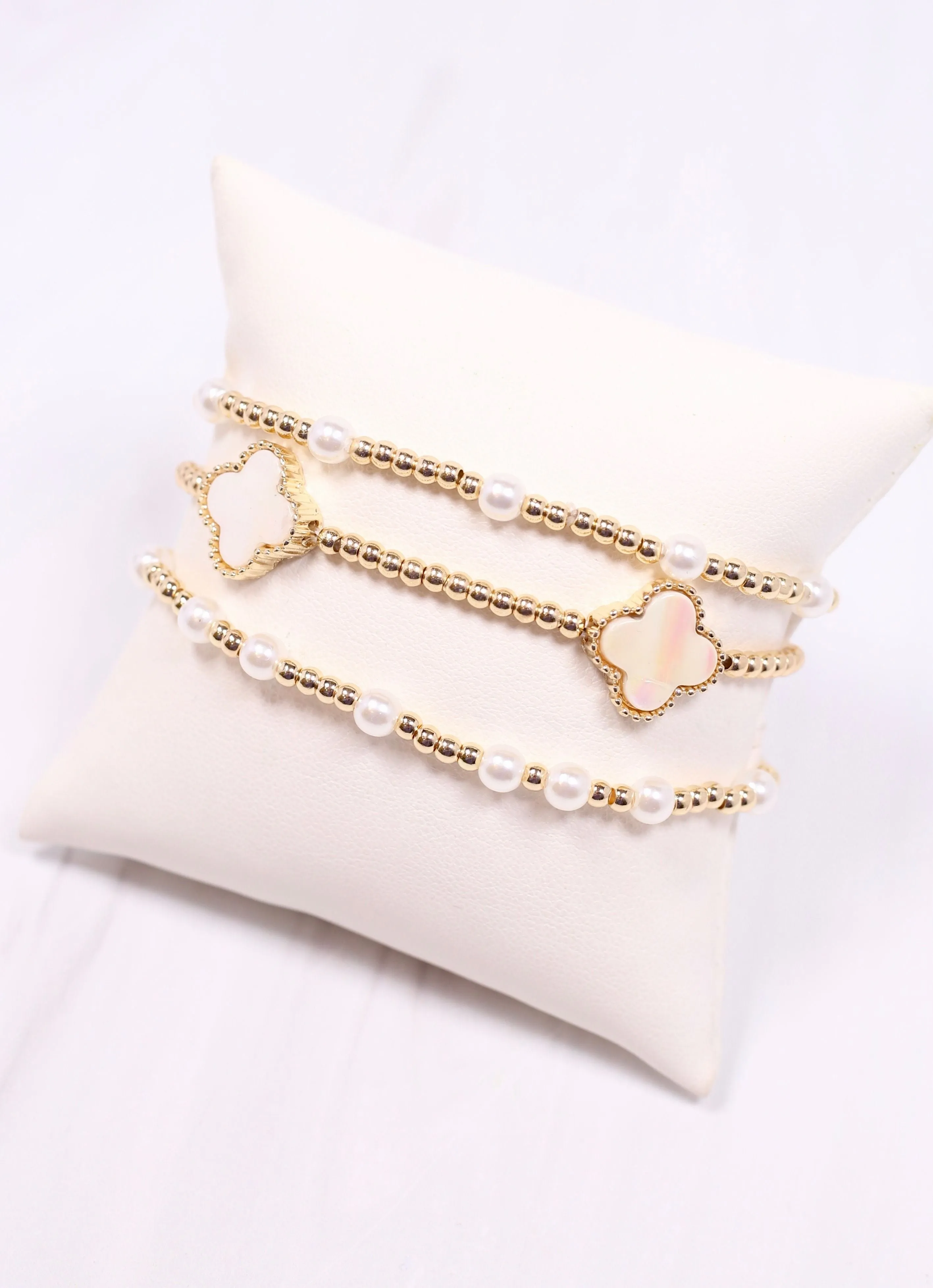 Barnes Clover Bracelet Set Gold