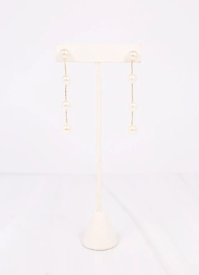 Barton Pearl Drop Earring Cream