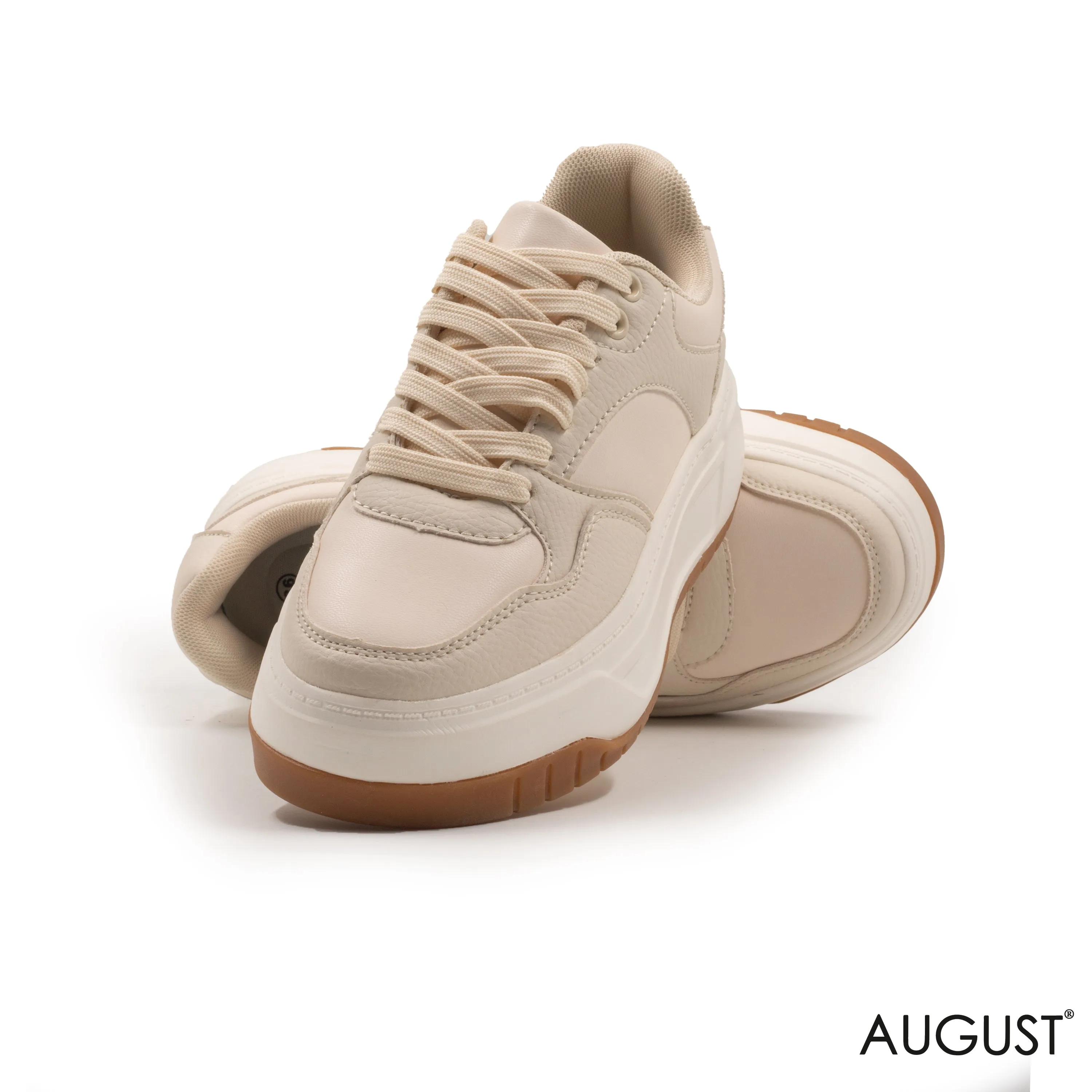 BEIGE SNEAKERS WITH THICK SOLE