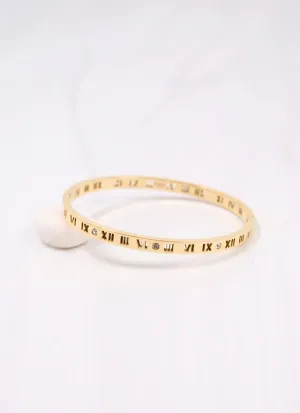 Benson Roman Numeral Bracelet Gold
