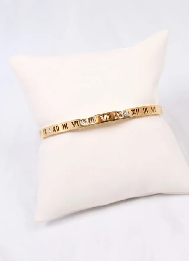 Benson Roman Numeral Bracelet Gold