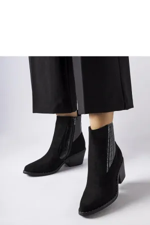 Black eco-suede low-post boots