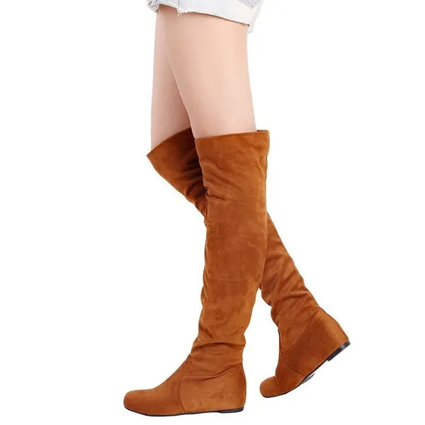Black Leopard Boots Winter Spring Ladies Flat Bottom Boots Shoes