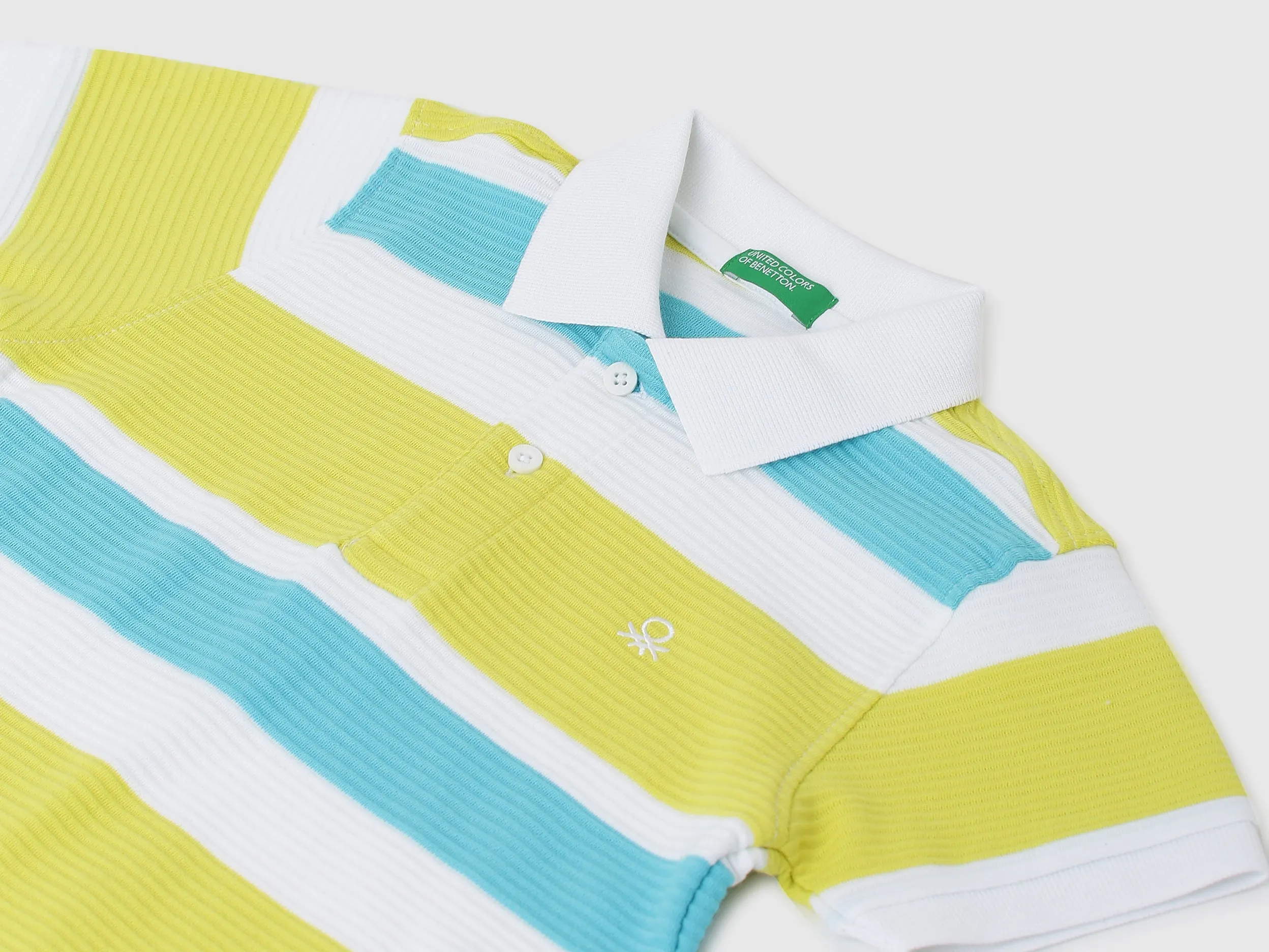 Boys Striped Polo Collar T-Shirt