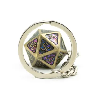 Bronze and Glitter - D20 Keyring