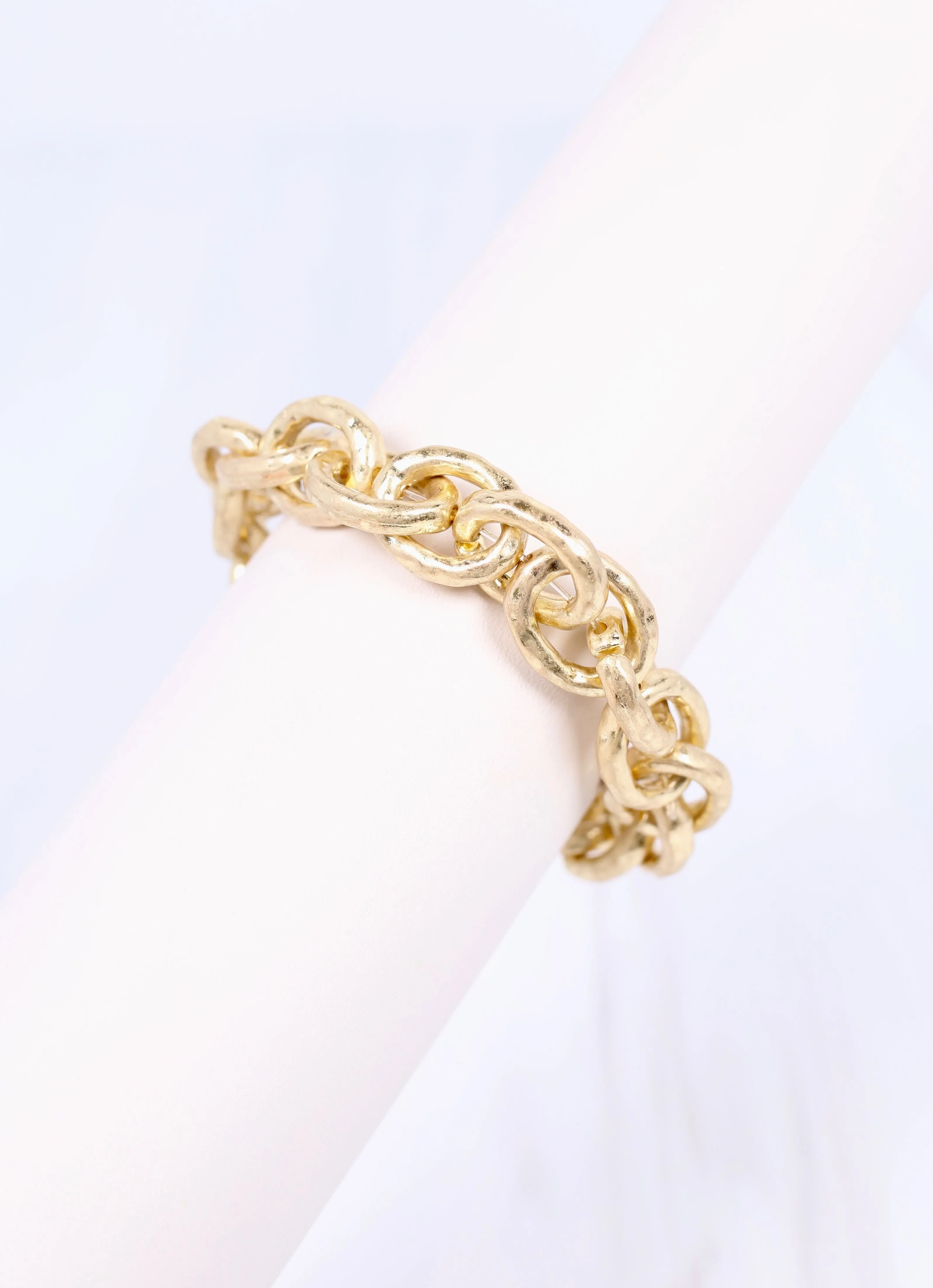 Brooke Stretch Bracelet Worn Gold