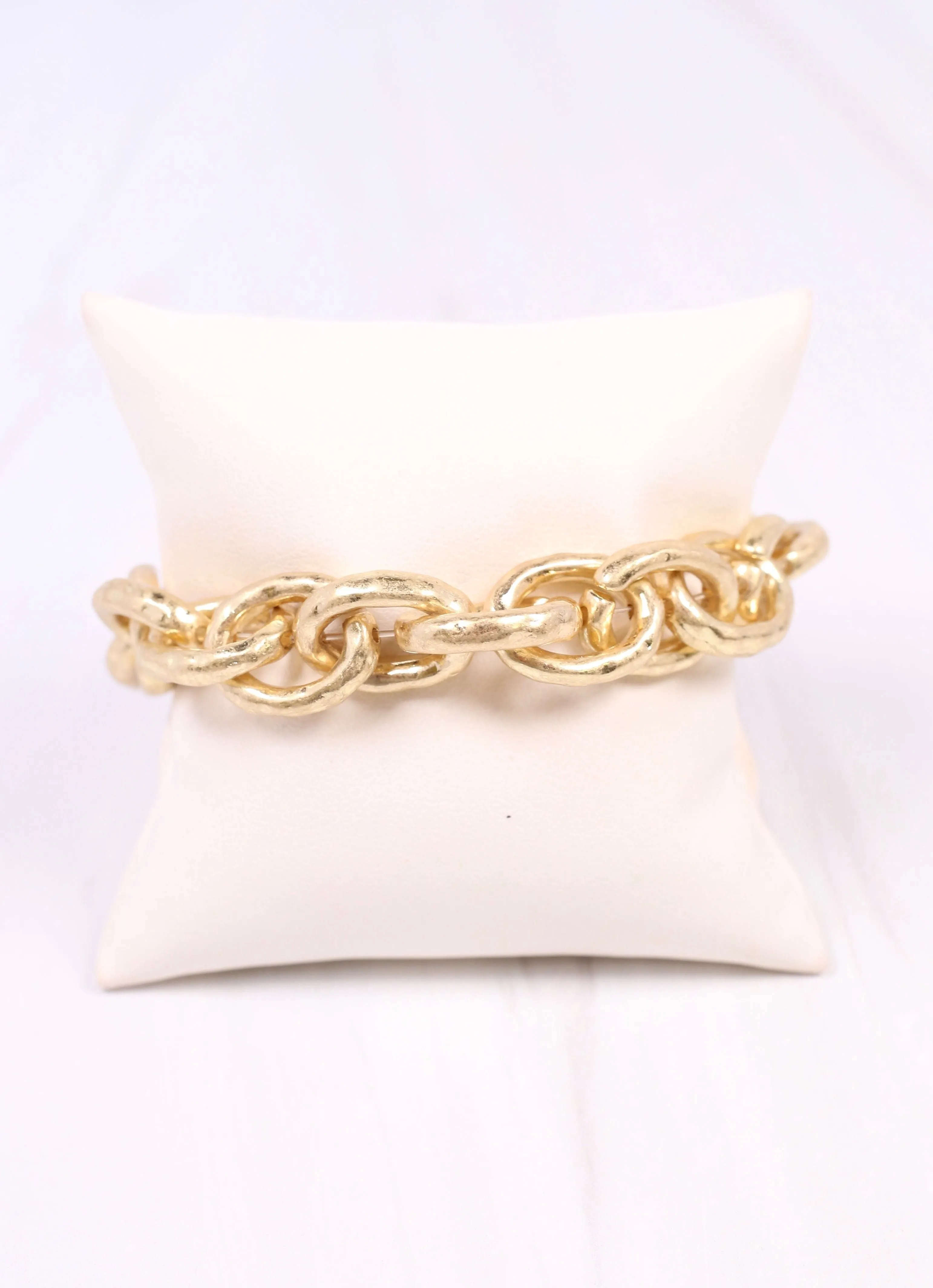Brooke Stretch Bracelet Worn Gold