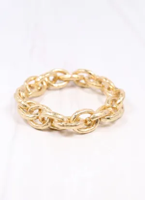 Brooke Stretch Bracelet Worn Gold