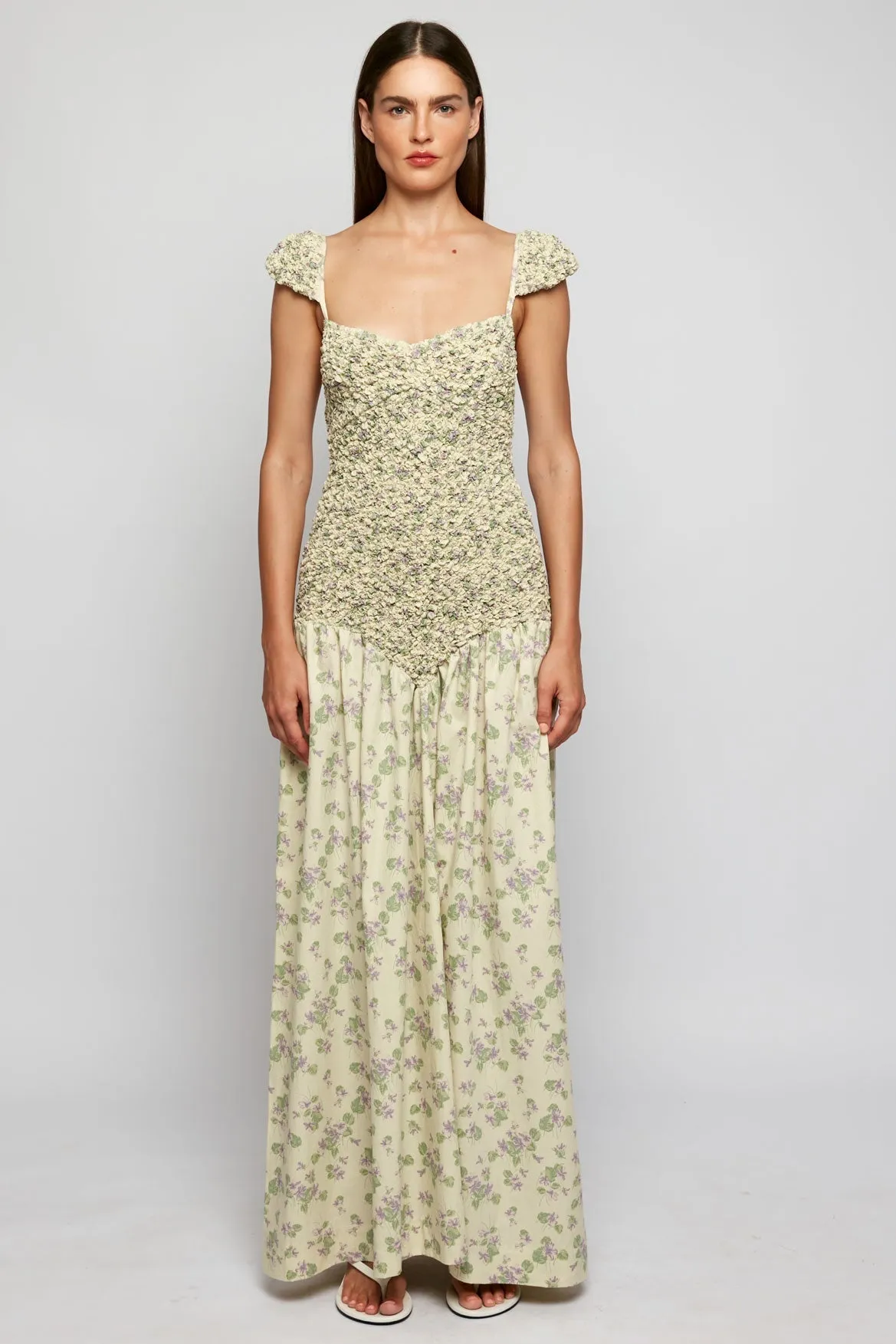 Cap Sleeve Mottled Maxi