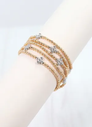 Cartwright Beaded Stretch Bracelet Set Gold Silver
