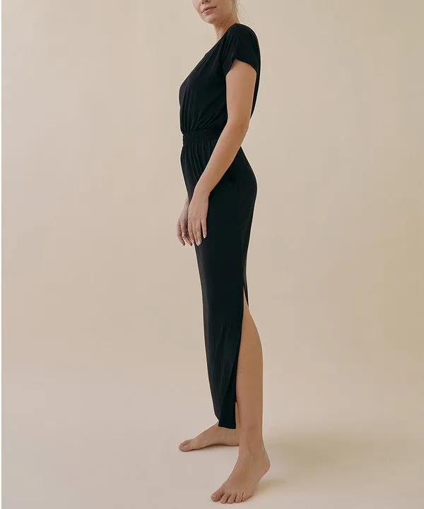 Casual Bamboo Viscose One Piece – Lightweight Relaxed Jumpsuit with Crop Top Design