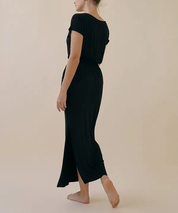Casual Bamboo Viscose One Piece – Lightweight Relaxed Jumpsuit with Crop Top Design