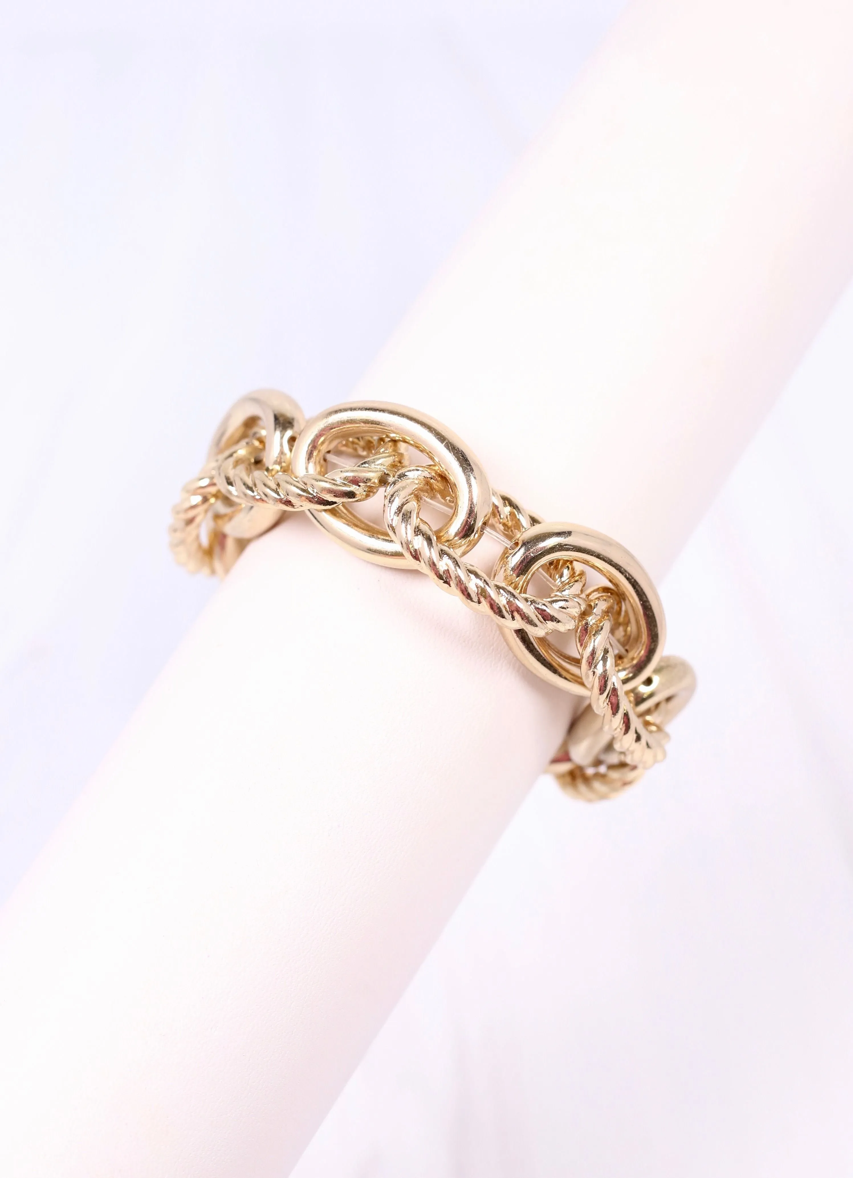 Cates Link Stretch Bracelet Gold