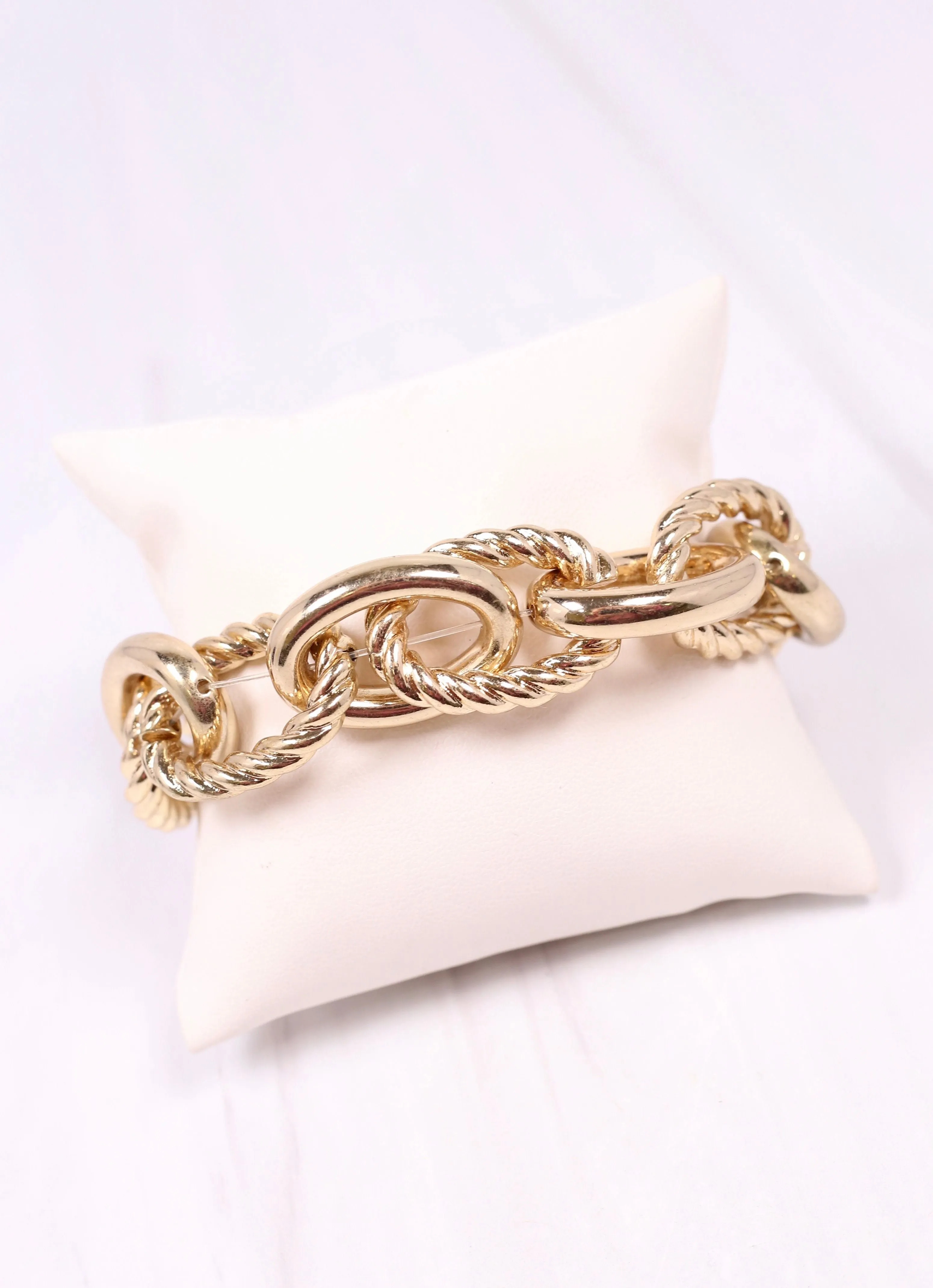 Cates Link Stretch Bracelet Gold