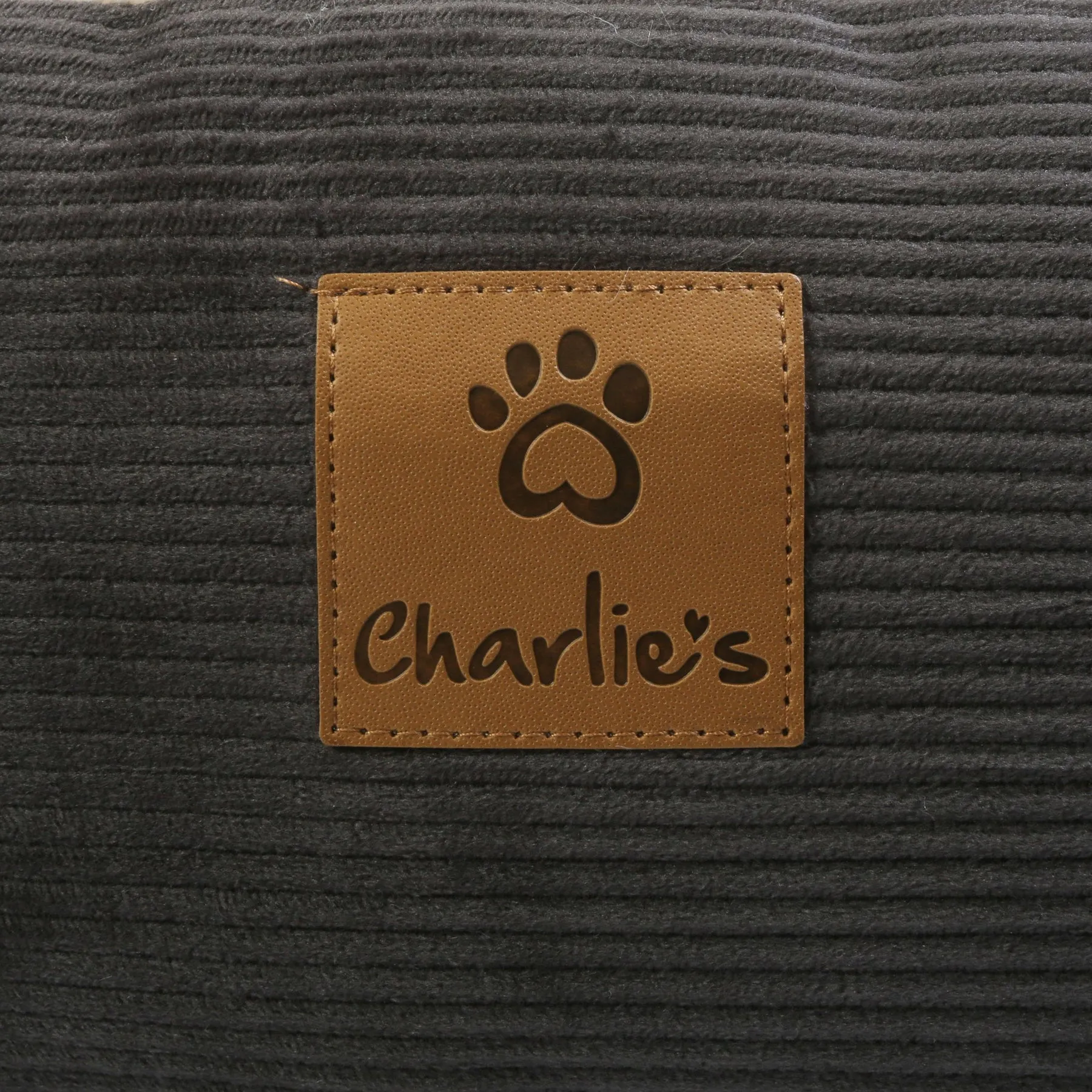 Charlie's Snookie Hooded Corduroy Calming Dog Bed Charcoal Medium