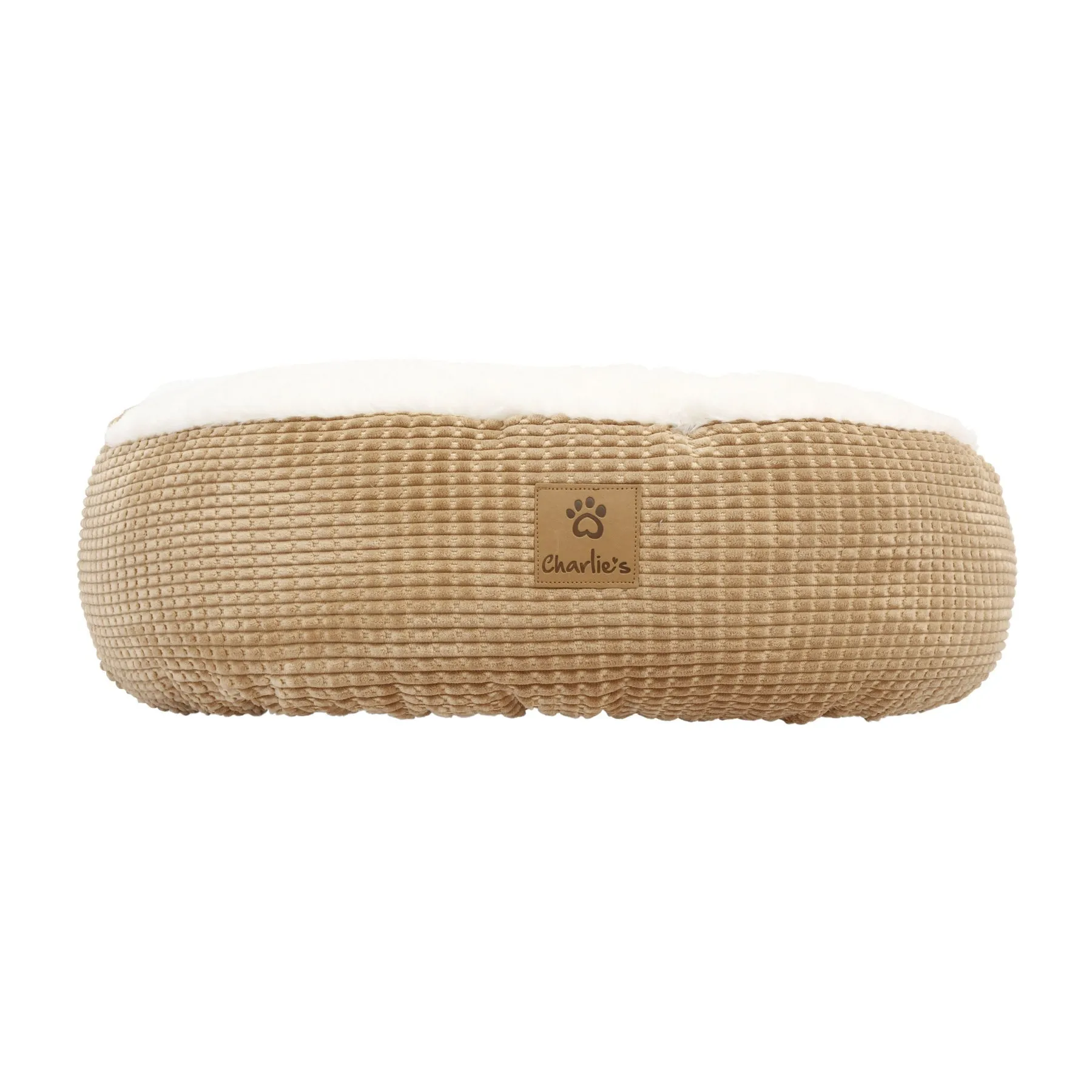 Charlie's Snookie Hooded Corduroy Calming Dog Bed Terracotta Small