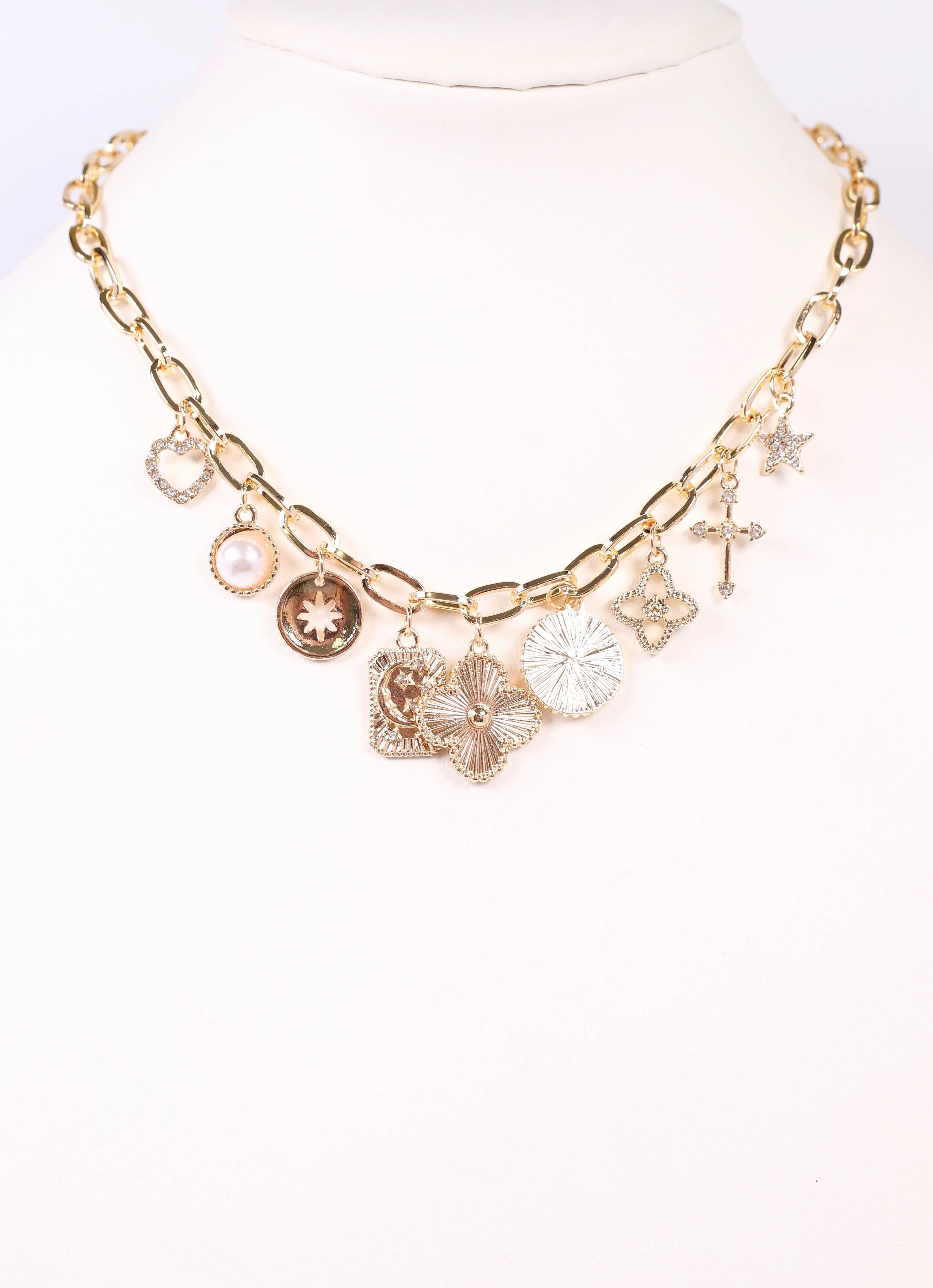 Chavez Charms Necklace Gold