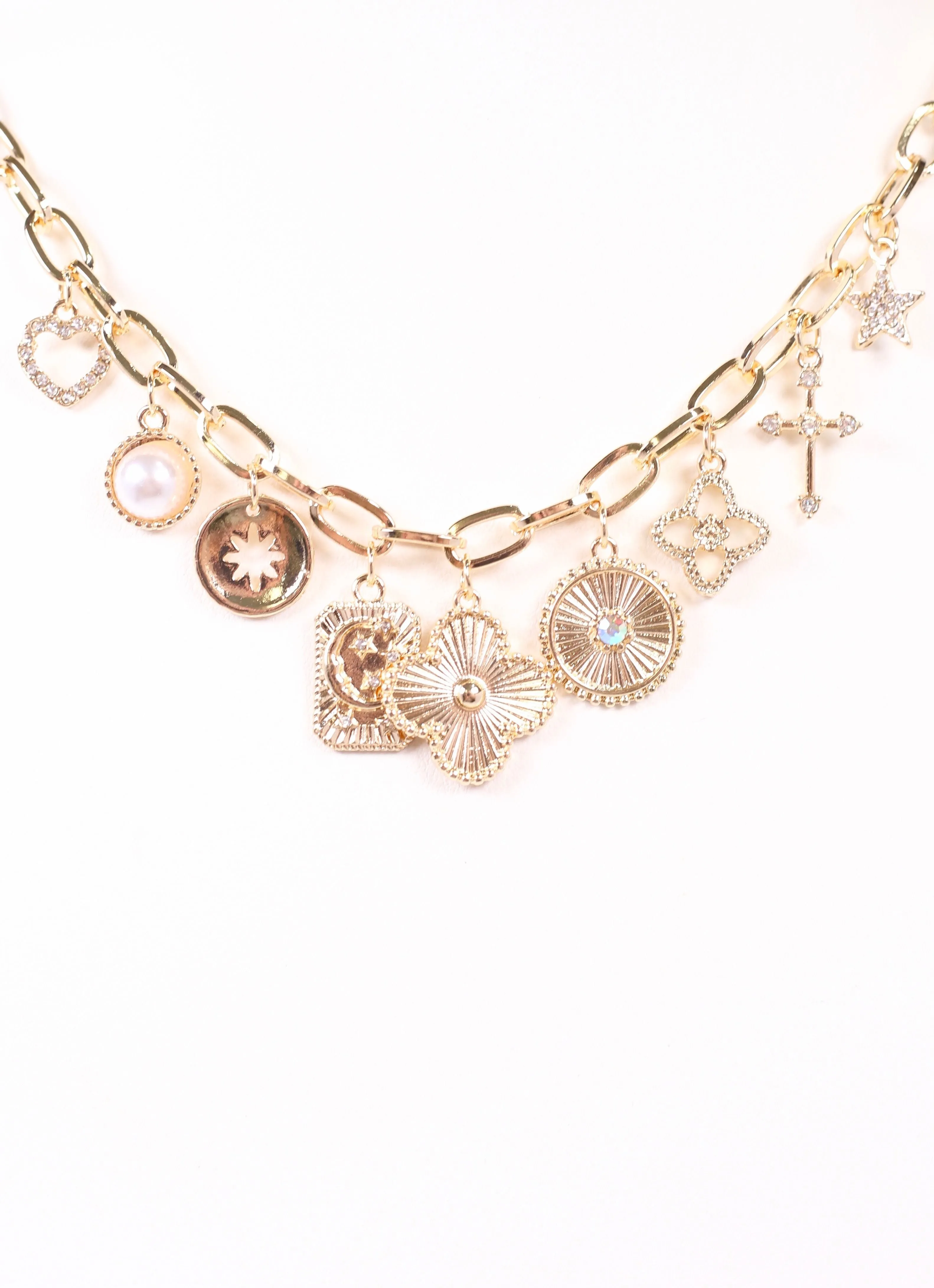 Chavez Charms Necklace Gold
