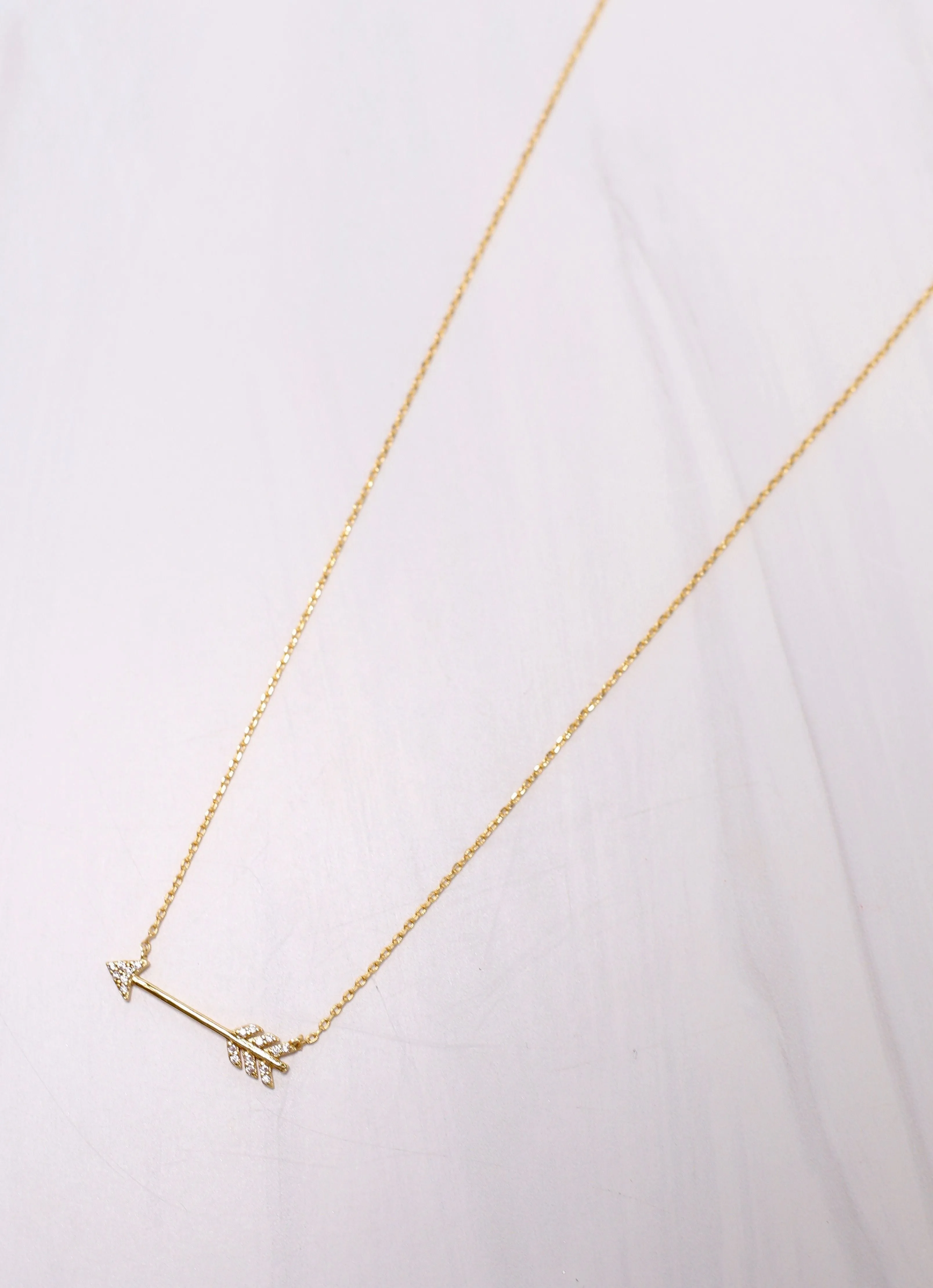 Chazz CZ Arrow Necklace Gold