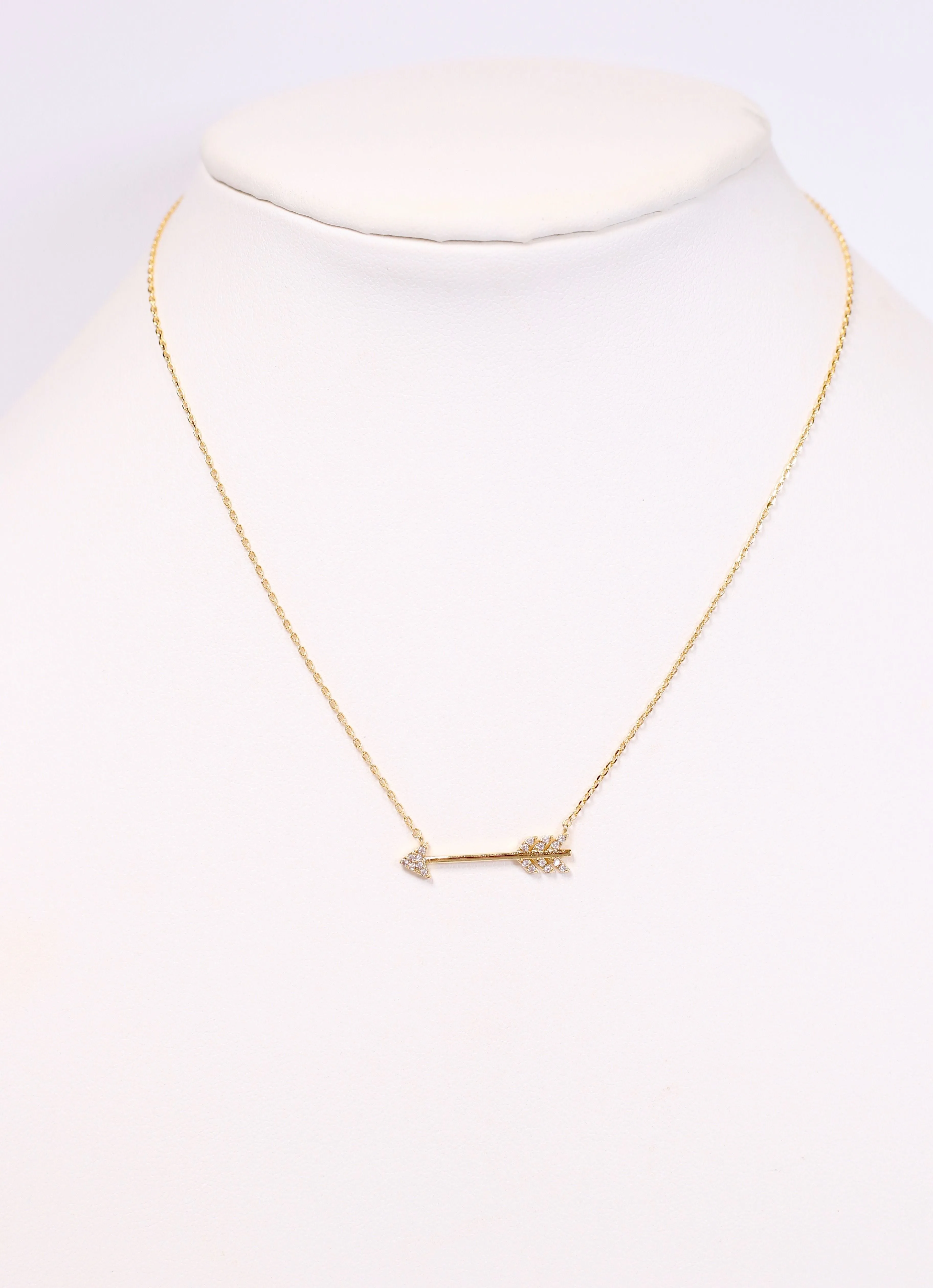 Chazz CZ Arrow Necklace Gold