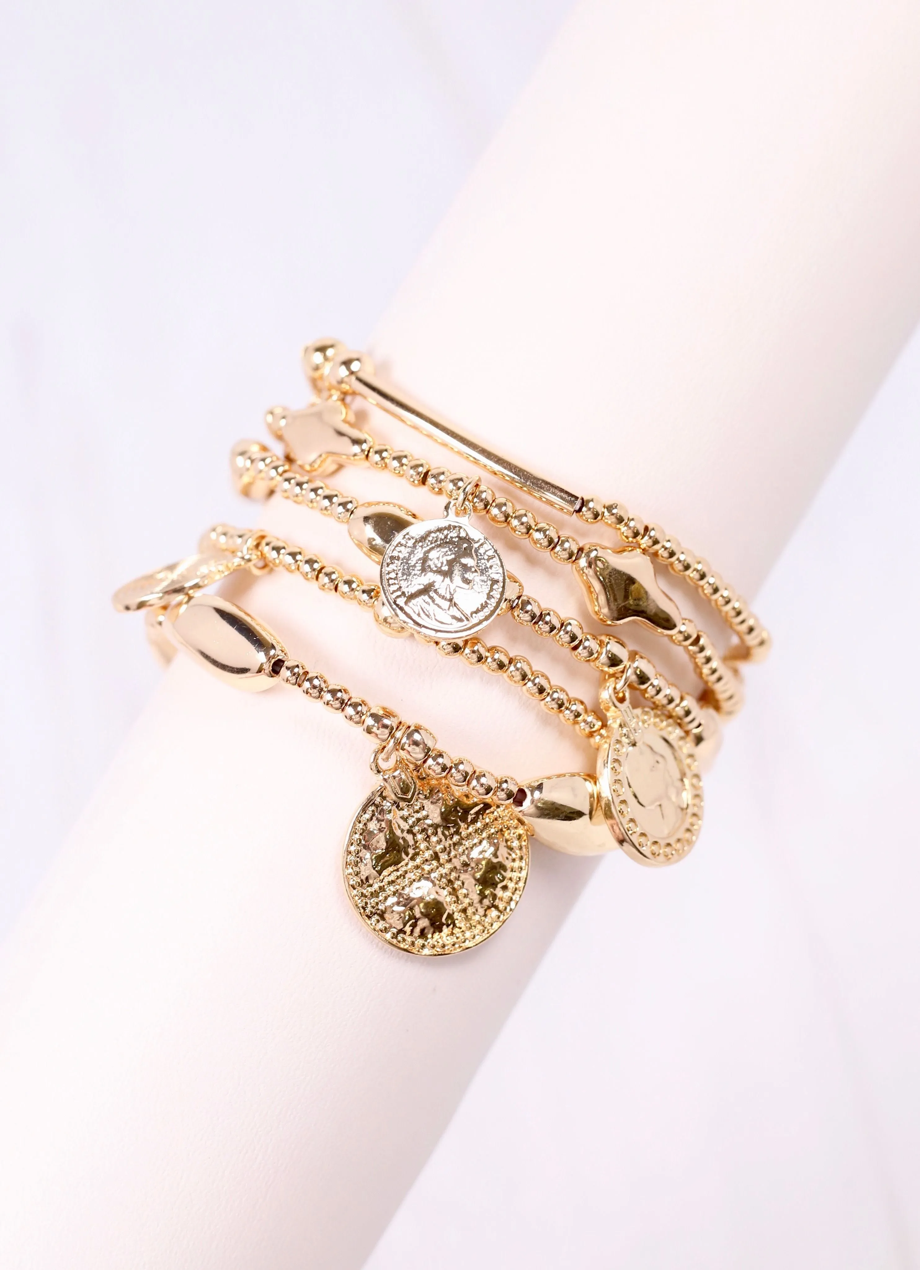 Chrissy Charm Bracelet Set Gold
