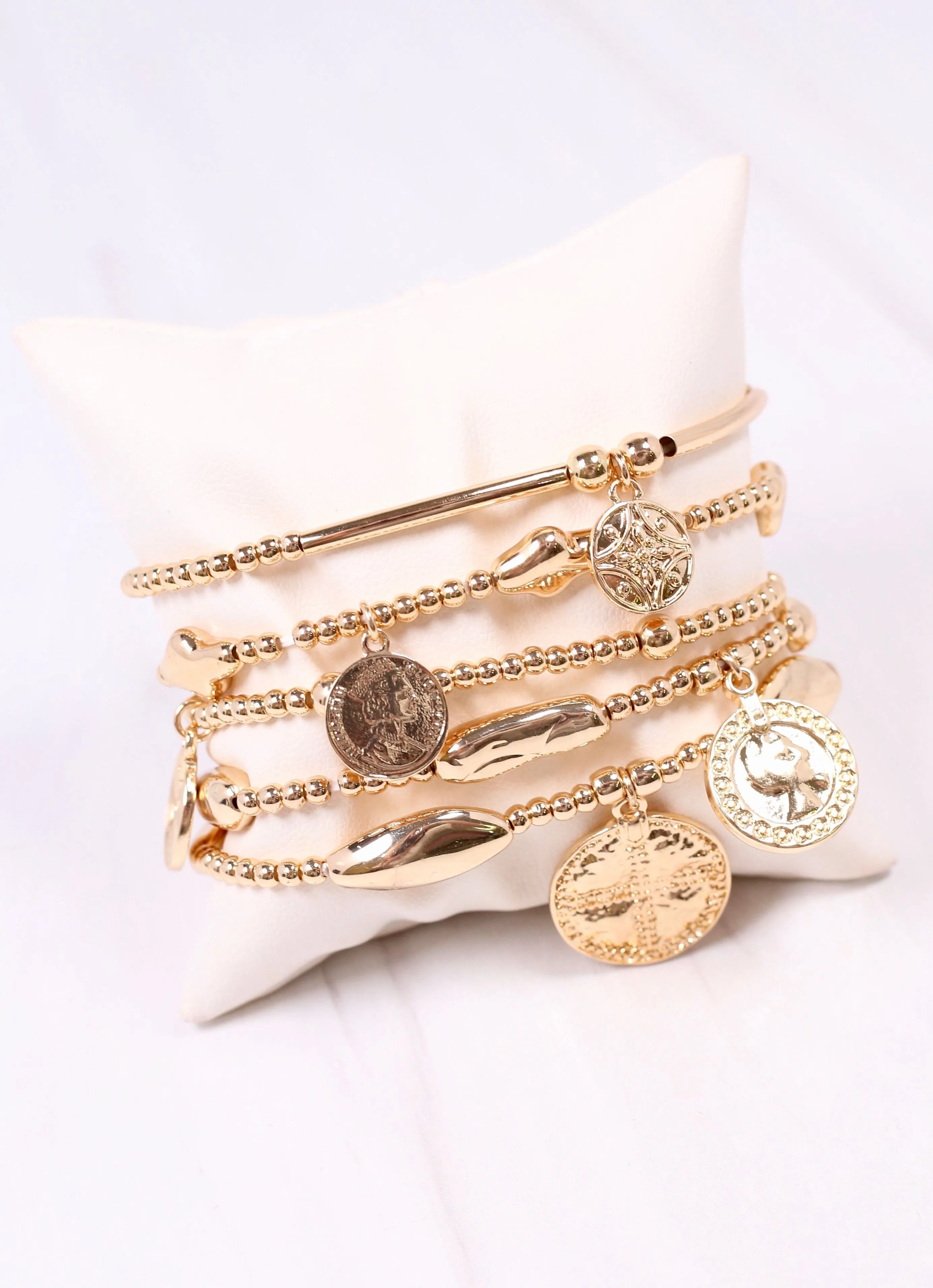 Chrissy Charm Bracelet Set Gold