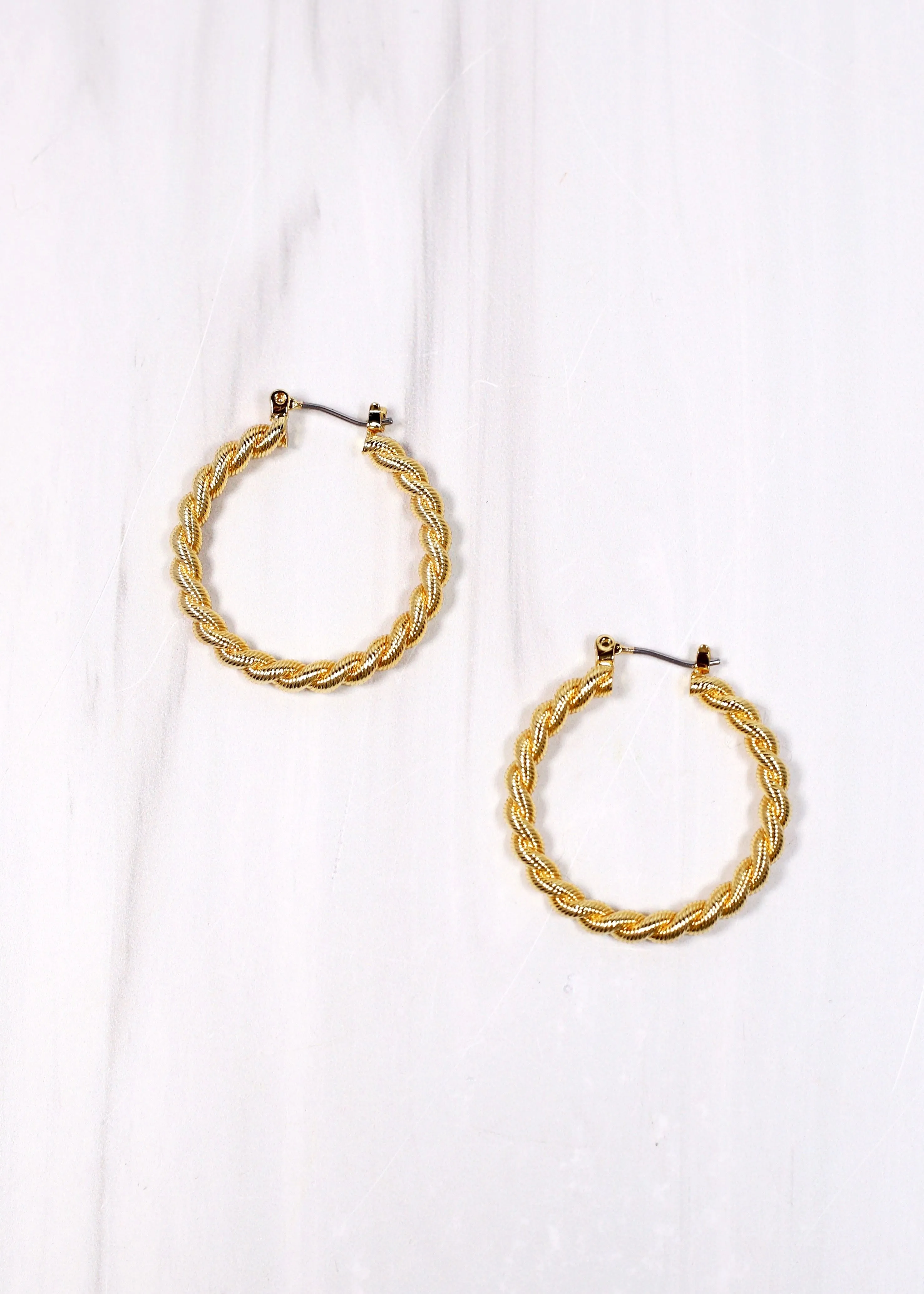 Clyde Twisted Hoop Earring Gold