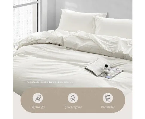 Cosy Club Duvet Cover Quilt Set King Flat Cover Pillow Case Essential White