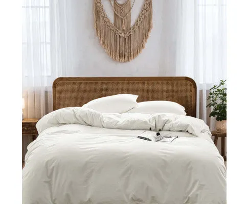 Cosy Club Duvet Cover Quilt Set King Flat Cover Pillow Case Essential White