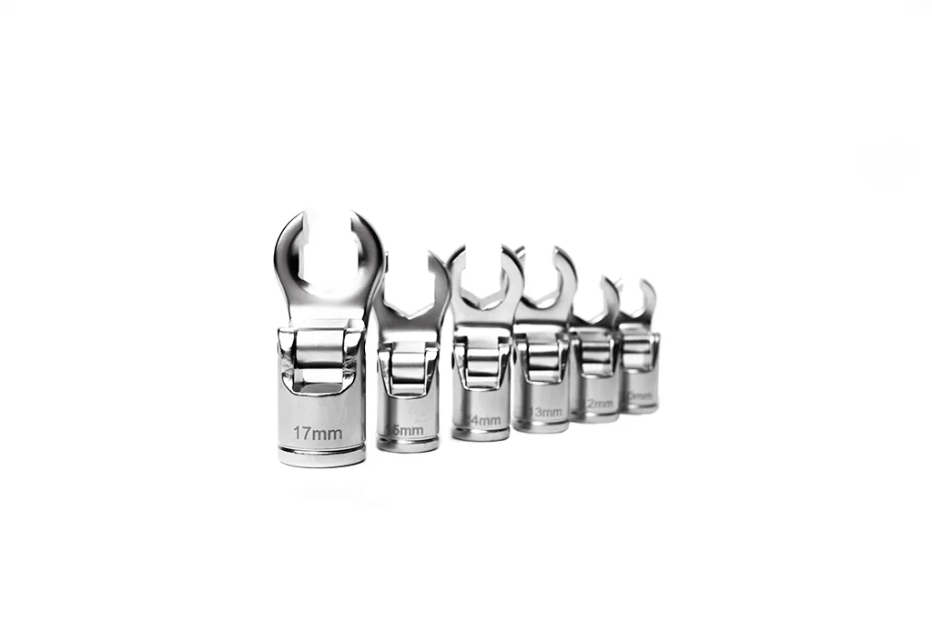 Crows Feet Adjustable Flare Nut Sockets | 3/8" Drive | 6 Piece Metric Set