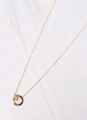 Cymbria Roman Numeral Necklace Gold